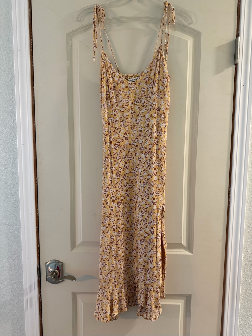 Abercrombie & Fitch Yellow Floral Midi Slip Dress